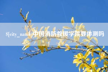杞县中国消防救援学院要体测吗
