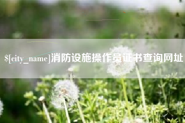 杞县消防设施操作员证书查询网址