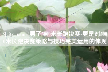 杞县男子5000米长跑决赛-更是对5000米长跑决赛策略与技巧完美运用的体现