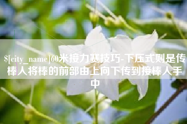 杞县60米接力赛技巧-下压式则是传棒人将棒的前部由上向下传到接棒人手中