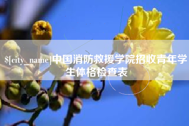 杞县中国消防救援学院招收青年学生体格检查表